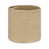 Cotton Large Woven Storage Basket 11x11 Inch Pack of 1 (Beige)