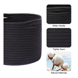 Cotton Round Small Storage Basket 9x7 Inch Pack of 1 (Black)