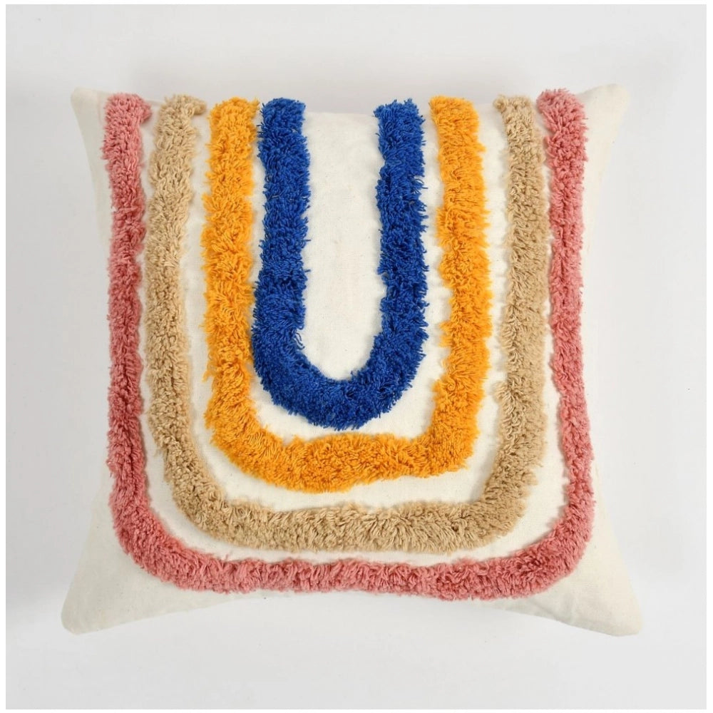 Ranibow cotton tufted sofa pillow cover pack of 2, vibrant home decor for living room seating