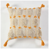 Yellow cotton pit loom cushion covers, boho chic for couch, pack of 2