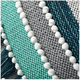 Green cotton handcrafted pit loom cushion cover set of 2, boho-inspired for couches