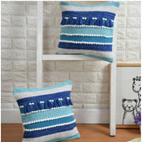 Blue handcrafted cotton pit loom cushion covers set, 2 pack for bohemian couch decor