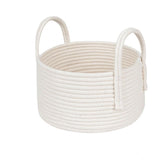 Cotton Round Storage Rope Woven Baskets Pack of 2 (White)
