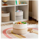 Cotton Storage Rope Woven Baskets 9x7 Inch Pack of 1 (Beige)