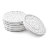 White cotton rope drink coaster set, 6-piece multipurpose tea and coffee mats for cups and mugs