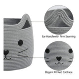 Cotton Large Storage Cat Basket 15x11 Inch Pack of 1 (Grey)