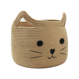 Cotton Large Storage Cat Basket 15x11 Inch Pack of 1 (Beige)