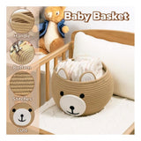 Cotton Bear Shaped Storage Baskets Pack of 1 (Beige)