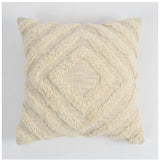 Off-white cotton tufted sofa pillow cover pack of 2, perfect for living room decor