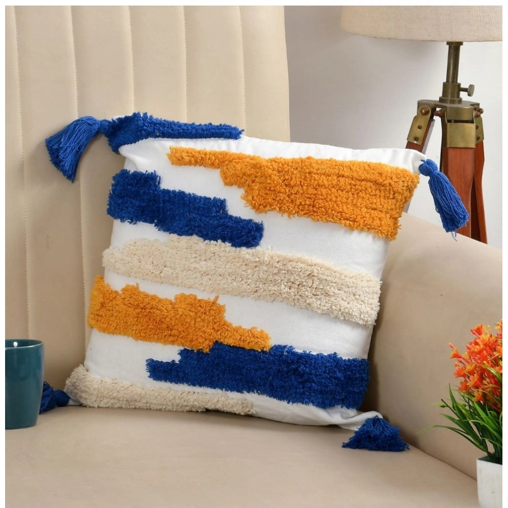 Cotton tufted cushion pillow covers (16x16 inch, pack of 2) - versatile sofa pillow cover in CutSatal color