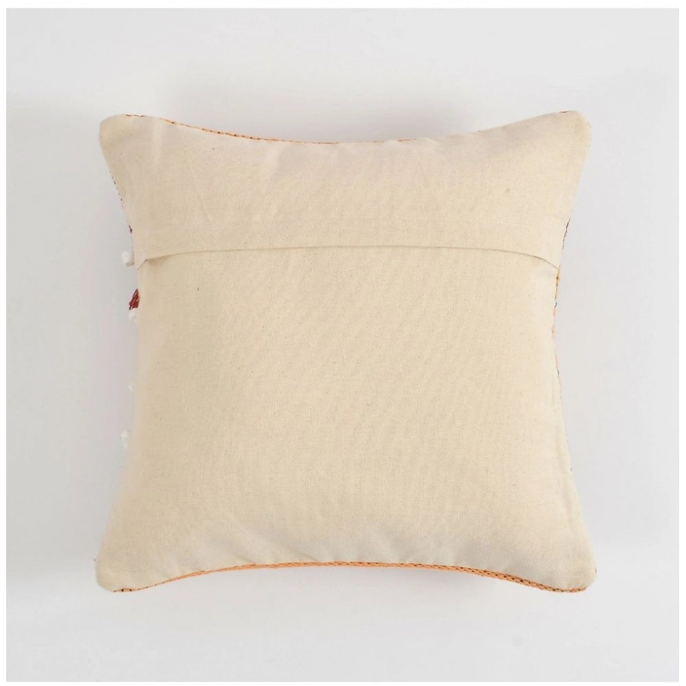 Orange cotton pit loom boho couch cushion covers pack of 2