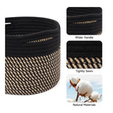 Cotton Round Small Storage Basket 9x7 Inch Pack of 1 (Beige)