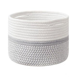 Cotton Storage Rope Woven Baskets 9x7 Inch Pack of 1 (Grey)