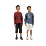 Multicolor cotton printed boy's full sleeve T-shirts (pack of 2) - vibrant design on crew neck