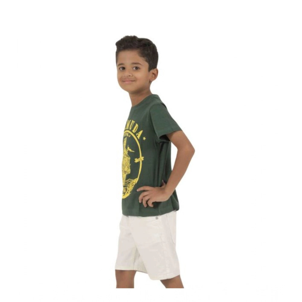 Multicolor pack of 3 cotton printed short sleeve T-shirts for boys, crew neck style with vibrant prints