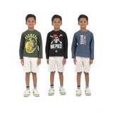 Multicolor cotton printed full sleeve boy's t-shirt pack of 3, vibrant patterns for playful outfits