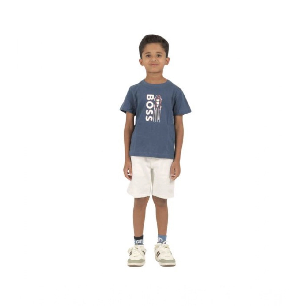 Multicolor cotton printed crew neck short sleeve t-shirts for boys (pack of 3)