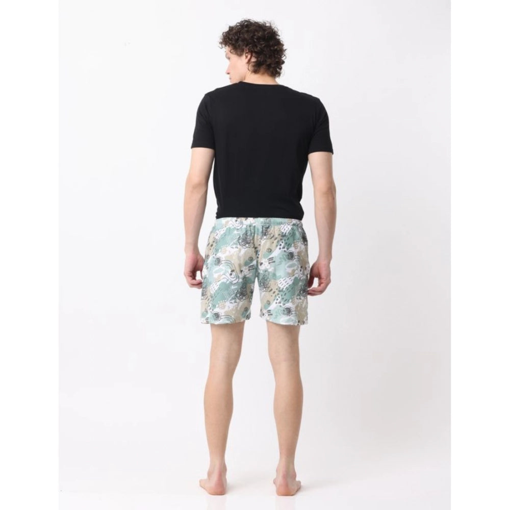 Multicolor polycotton printed men's boxer shorts, pack of 2 on display
