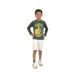 Multicolor printed boy's cotton t-shirts (pack of 3), crew neck, full sleeve style on display rack