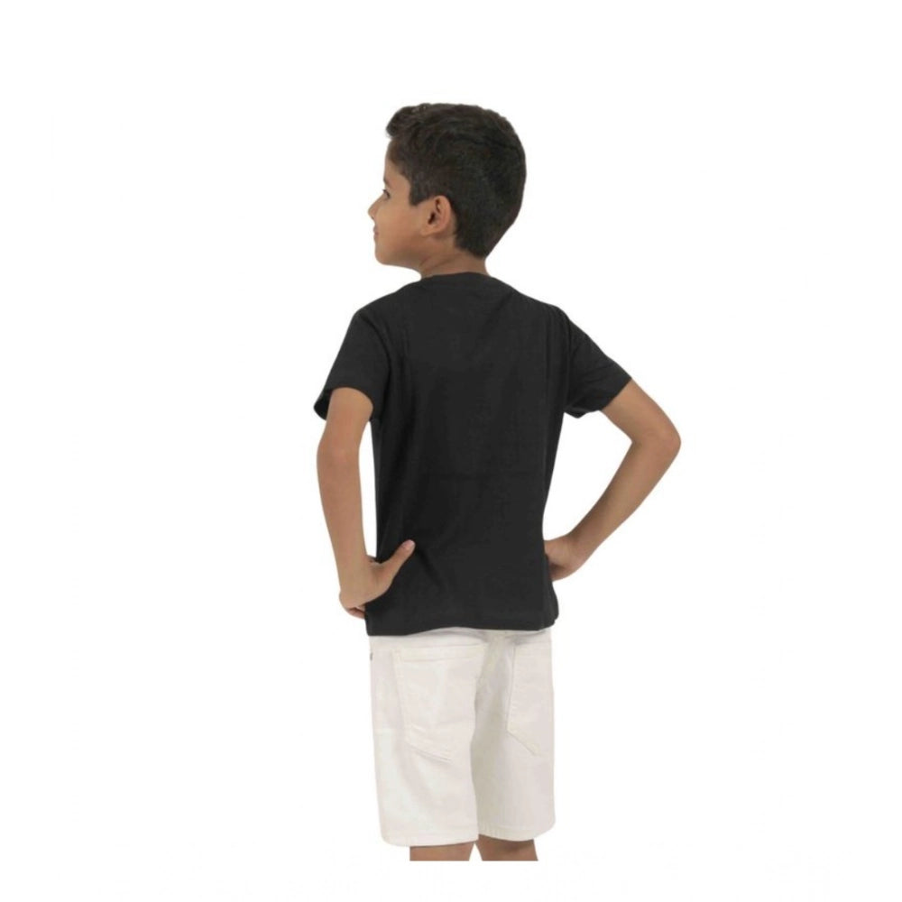 Multi-colored cotton printed boy's short sleeve T-shirts, pack of 2