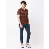 Men's multicolor cotton blend solid short sleeve T-shirts (pack of 2) with collar neck, casual wear on hanger