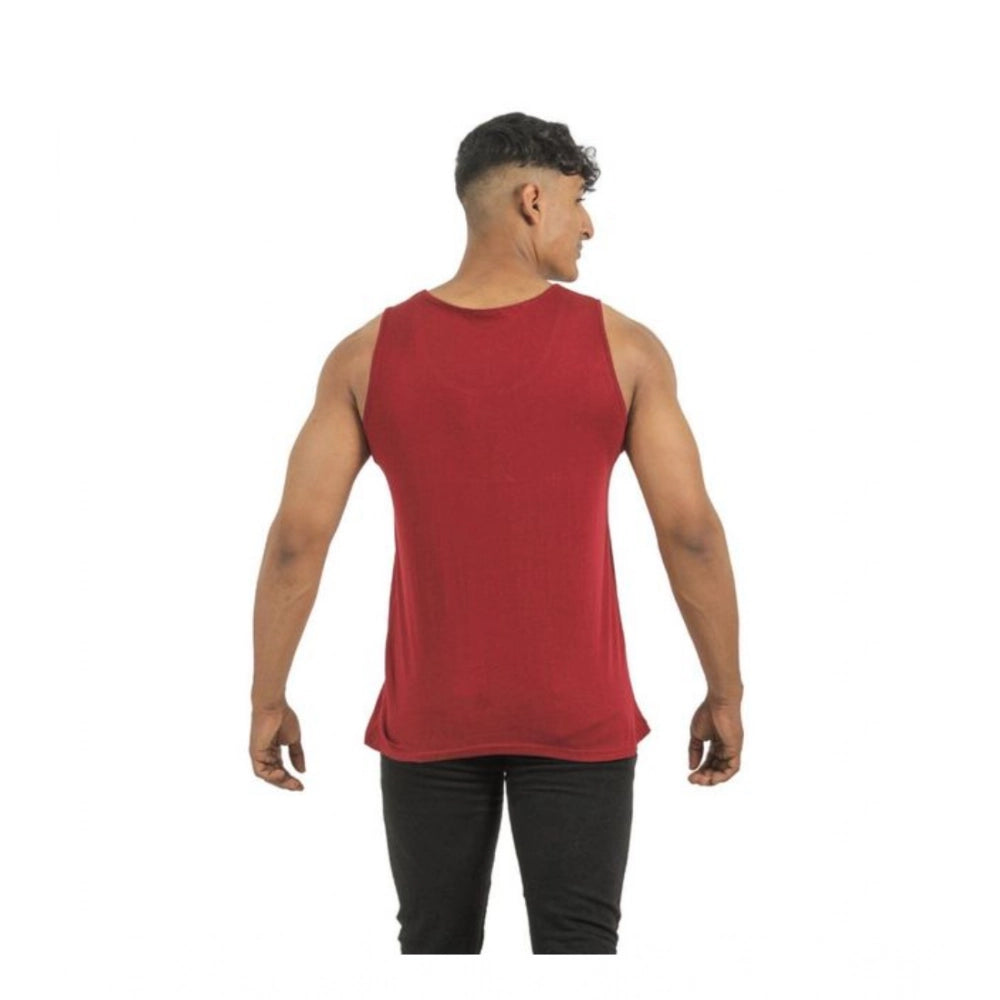 Men's multicolor printed cotton sleeveless t-shirts (pack of 2), crew neck style, casual wear on display