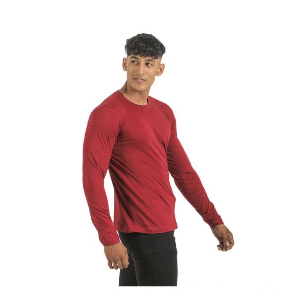 Men's multicolor cotton solid full sleeve t-shirts, pack of 2 with crew neck and full sleeves
