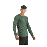 Men's multicolor solid cotton full sleeve t-shirts (pack of 2), crew neck style with sleeves - casual wear on display