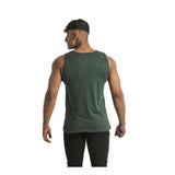 Men's multicolor printed sleeveless cotton t-shirts (pack of 2), crew neck design, casual wear on hanger