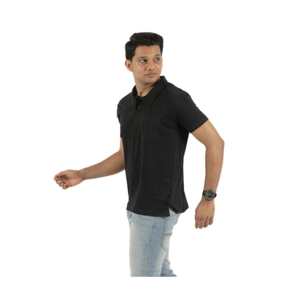 Men's multicolor cotton solid short sleeve t-shirts pack, casual wear with collar neck and short sleeves
