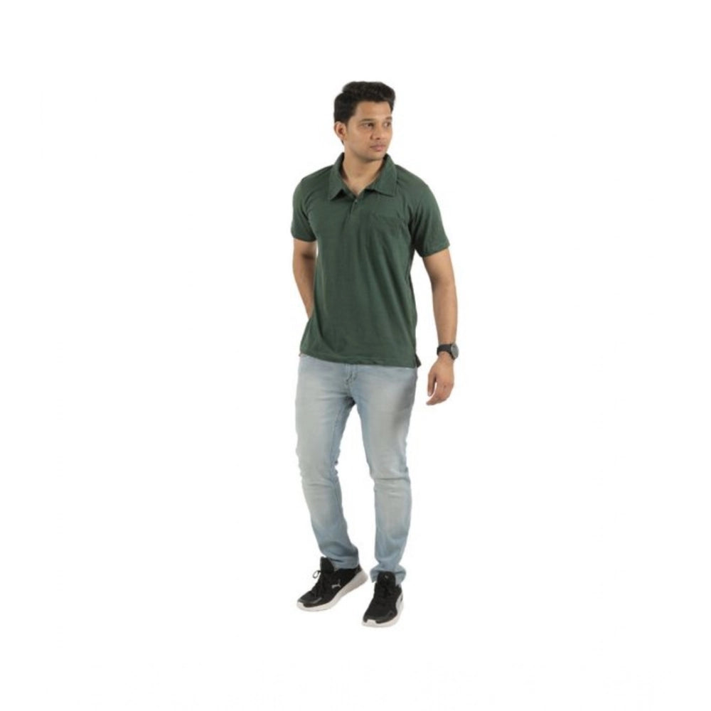 Multicolor men's casual cotton solid short sleeve t-shirts pack, comfortable apparel for everyday wear