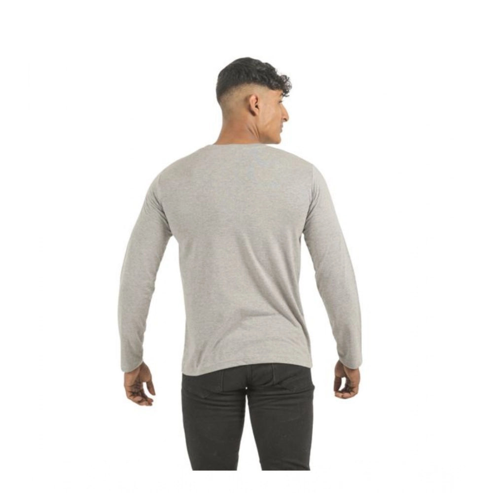 Men's multicolor solid cotton full sleeve t-shirts (pack of 2), crew neck style for casual wear