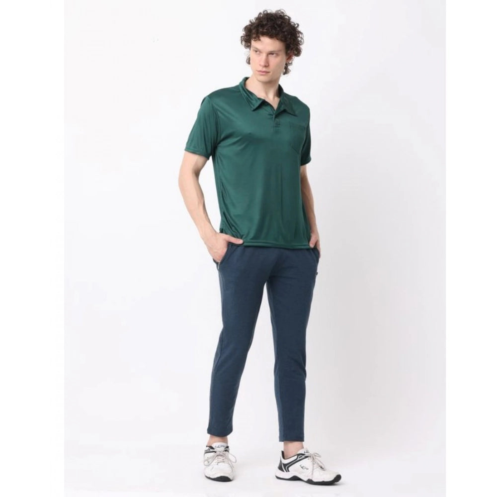 Multicolor cotton blend men's casual short sleeve t-shirts pack, solid pattern on display