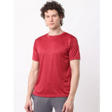 Multi-colored polyester blend men's casual short sleeve t-shirts pack (2 pieces), solid pattern, crew neck design