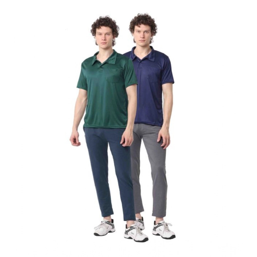 Men's multicolor cotton blend solid short sleeve t-shirts pack, casual and comfortable clothing for men