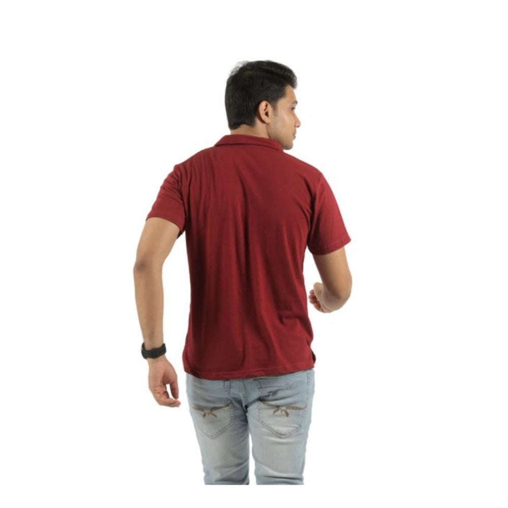 Multi-color solid cotton men's casual t-shirts (pack of 2), collar neck, short sleeves