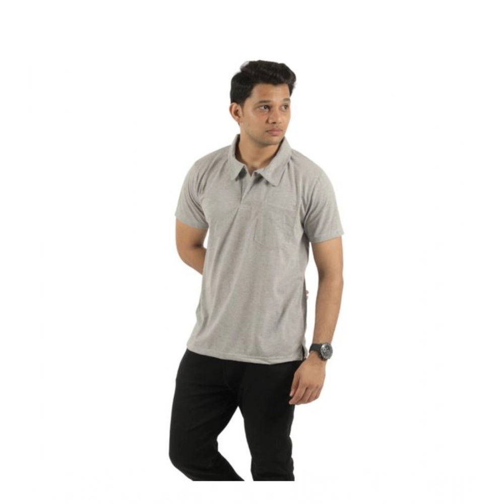 Men's multicolor solid cotton short sleeve t-shirts pack, casual wear with collar neck type