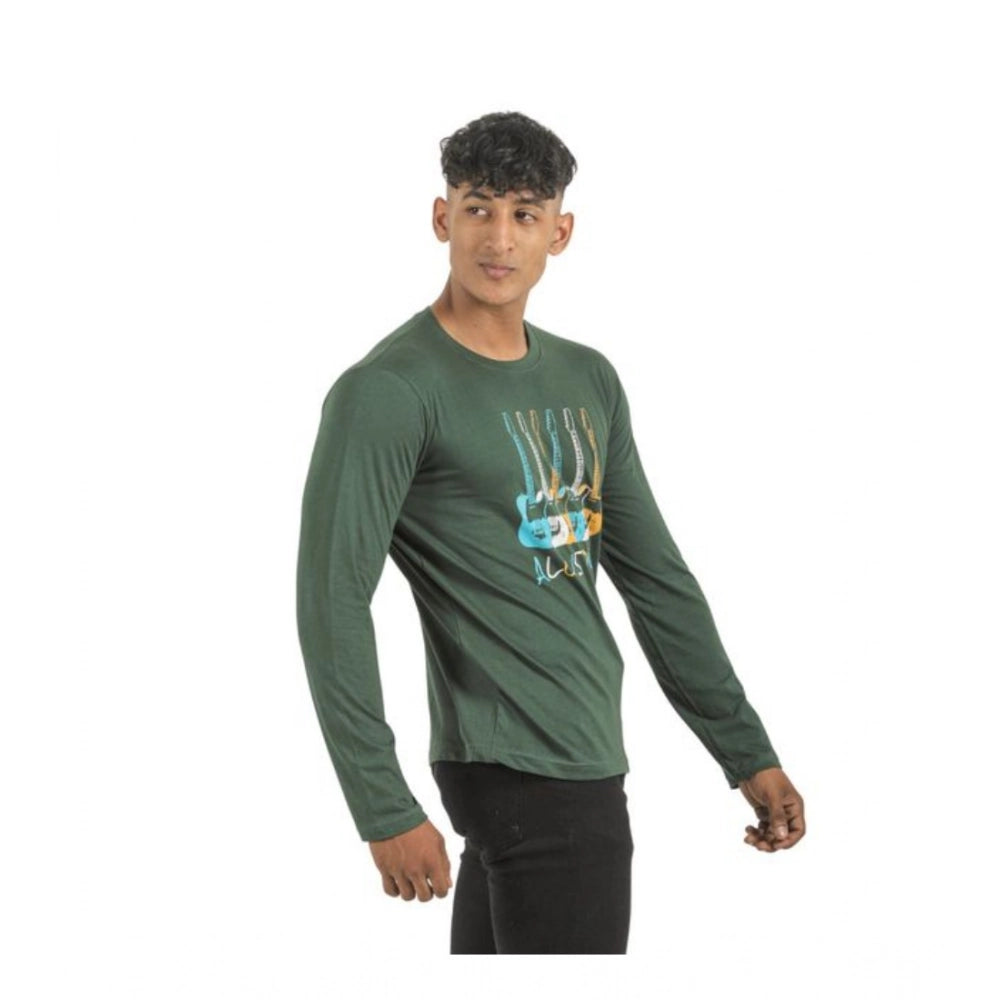 Men's multicolor cotton printed full sleeve t-shirts pack, crew neck style for casual wear