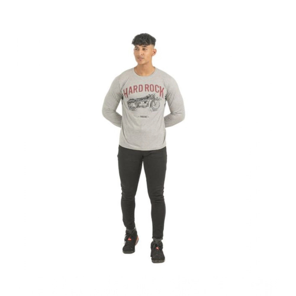 Men's multicolor printed cotton full sleeve t-shirts (2 pack), crew neck style for casual wear