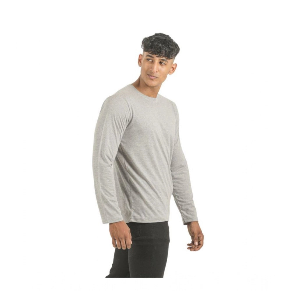 Multicolor men's cotton casual full sleeve t-shirts, crew neck style - pack of 2