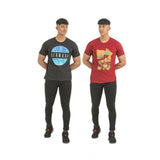 Multicolor men's cotton printed short sleeve t-shirts (2 pack), casual wear with crew neck