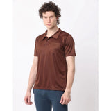 Multicolor men's cotton blend solid short sleeve t-shirts, pack of 2 - casual wear on display