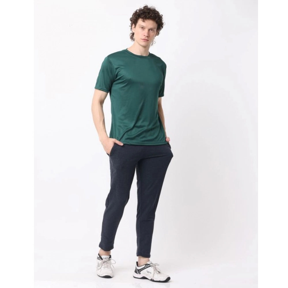 Multi-colored men's casual polyester blend solid short sleeve t-shirts (pack of 2), vibrant colors on crew neck styles with short sleeves
