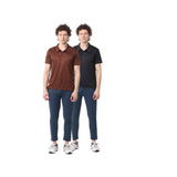 Men's multicolor solid cotton blend short sleeve T-shirts (pack of 2) - versatile casual wear with collar neck and short sleeves