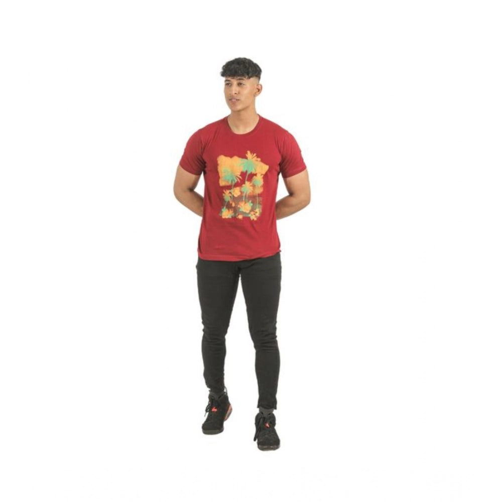Multicolor cotton printed short sleeve men's t-shirts (pack of 2), crew neck, casual wear