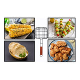 Steel portable stainless steel grill with handle, black - ideal for outdoor BBQ cooking