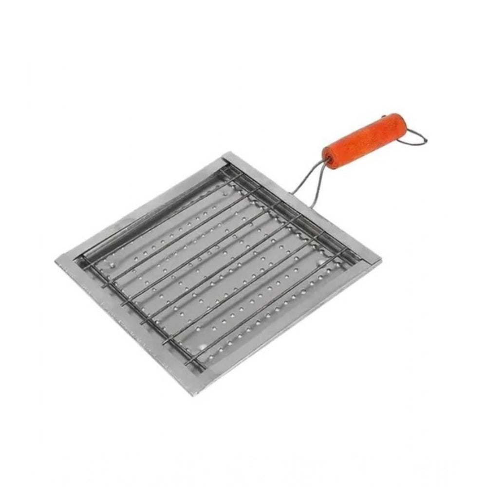 Silver steel desk top outdoor mini smoker, perfect for backyard BBQ