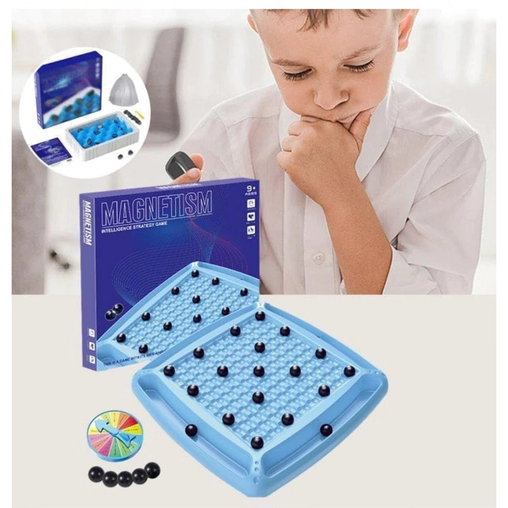 Blue plastic magnetic chess games with stones for family fun