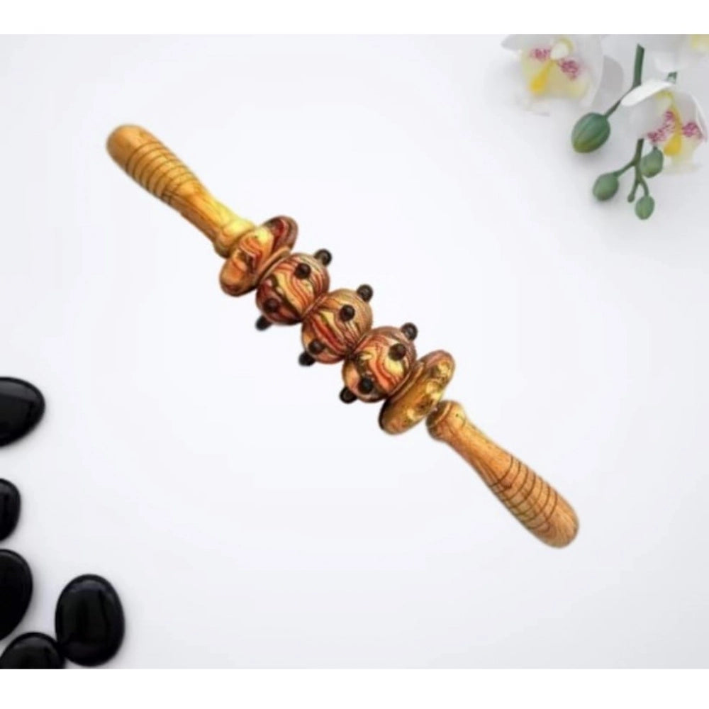 Wooden Gua Sha massage roller for body, legs, and back muscles