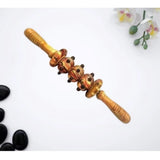 Wooden Gua Sha massage roller for body, legs, and back muscles